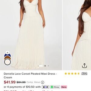 Fashion Nova Cream Lace Maxi Dress